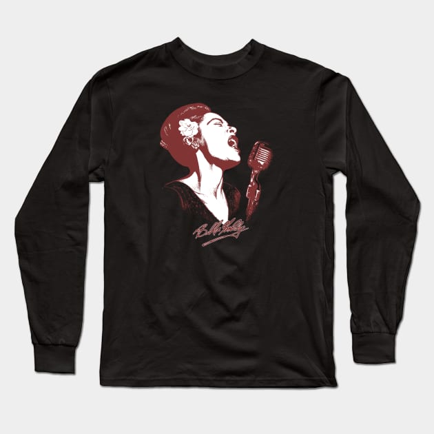 billie holiday signature Long Sleeve T-Shirt by Genetics art